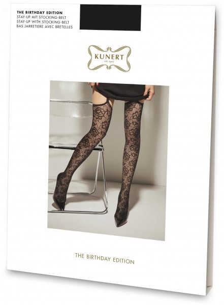 Kunert - Beautiful floral pattern stockings with suspender belt