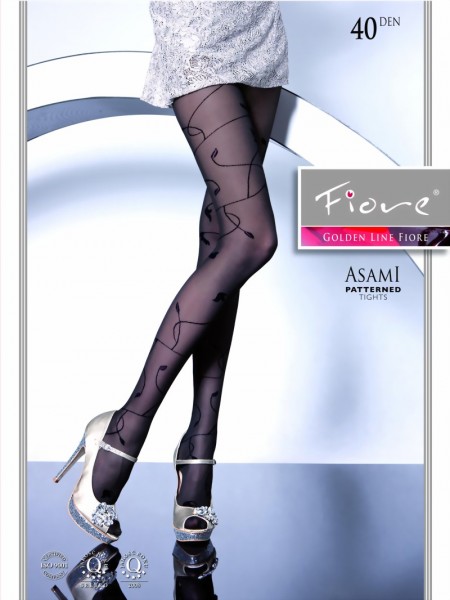 Fiore - Elegant floral pattern tights Asami 40 DEN