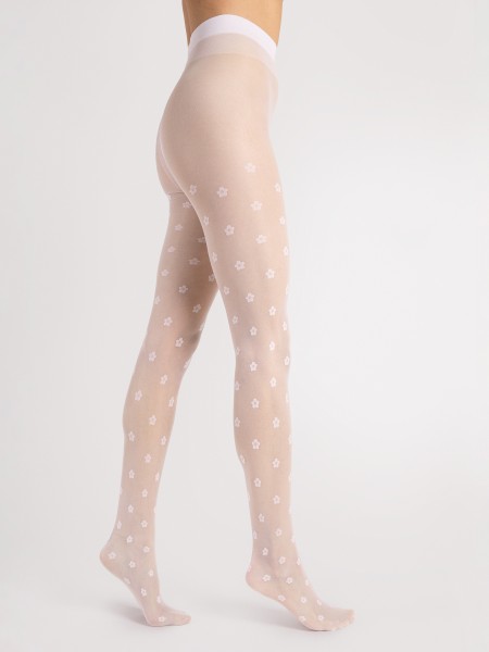 Fiore - 20 denier tights with subtle flower pattern