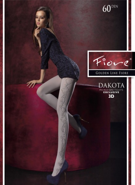 Fiore - Opaque floral pattern tights Dakota 60 DEN