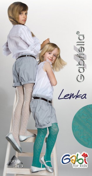 Gabriella - Elegant floral pattern children's tights Lenka