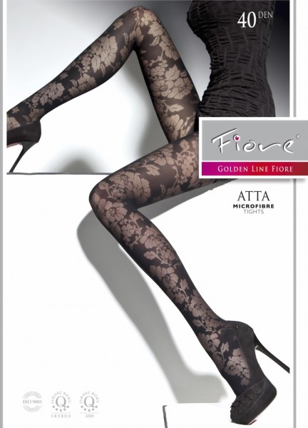 Fiore - Elegant floral pattern tights Atta 40 DEN