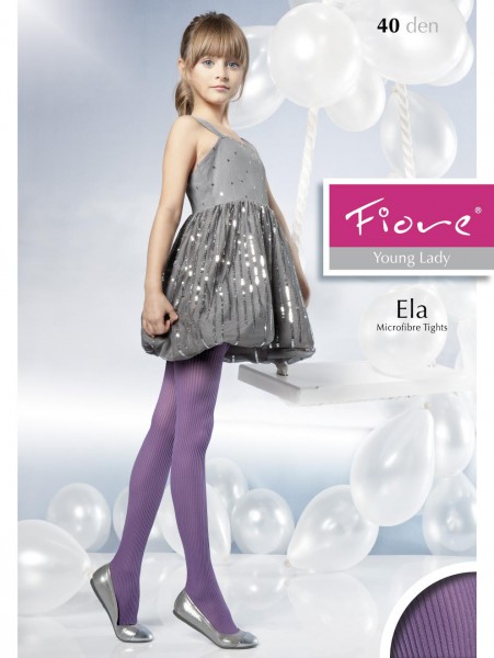 Fiore - Childrens ribbed tights Ela 40 denier