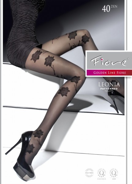 Fiore - Elegant floral pattern tights Leonia 40 DEN