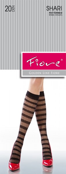 Fiore - Striped knee highs Shari 20 denier